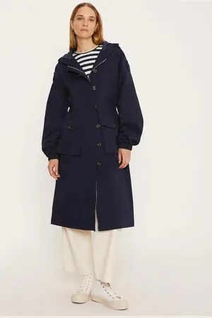 Oasis Womens Button Detail Longline Parka - Cotton - Size 8 UK