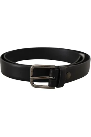 Dolce & Gabbana Mens Calf Leather Classic Logo Metal Buckle Belt - Size 80 cm