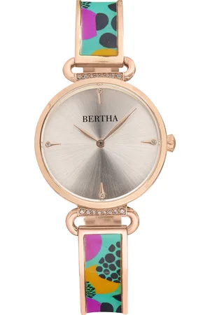 Bertha Womens Katherine Enamel-Designed Bracelet Watch - Stainless Steel - One Size