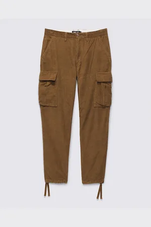Vans Mens Men’s Service Cargo Cord Loose Tapered Pants in Coffee Liqueur - Cotton - Size 33 (Waist)