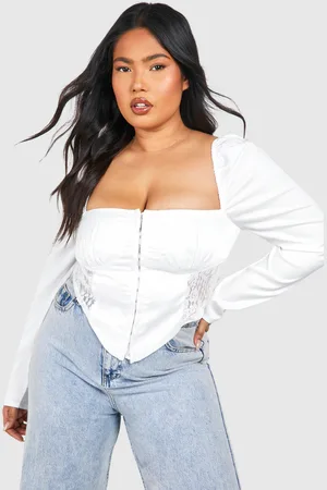Boohoo Womens Plus Lace Insert Corset Top - - Size 28 UK