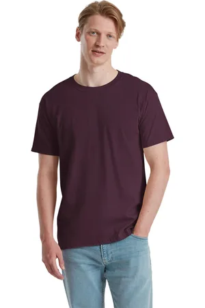 Fruit Of The Loom Mens Iconic 195 Ringspun Premium Tshirt (Dark Plum) - Cotton - Size X-Large