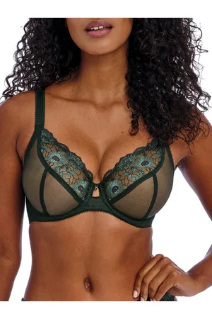 Freya Womens Loveland Sheer Plunge Bra - Boudoir Noir - - Size 34H