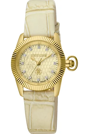 Roberto Cavalli Womens Ladies Black mop + pattern Dial Watch - Leather - One Size