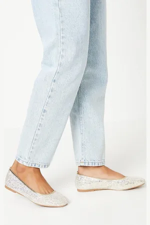 Oasis Womens Benedict Glitter Soft Square Tope Ballet Pumps - - Size UK 3