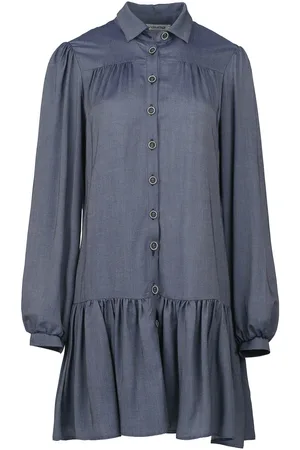 Conquista Womens Blue Denim Style Dress with Buttons - - Size Small