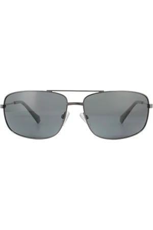 Polaroid Mens Rectangle Dark Ruthenium Polarized Sunglasses - , Size: 63x14x130mm Metal - Size 63x14x130mm