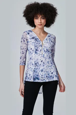 Izabel London Womens Multi Tie Dye Zip Front Pephem Top - Size 16 UK