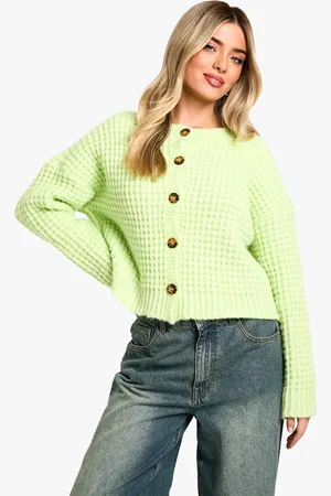 Boohoo Womens Premium Chunky Stitch Button Down Knitted Cardigan - - Size Small