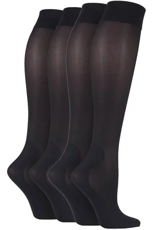IOMI Womens 2 Pairs Ladies 40 Denier Compression Knee High Energising Socks - Nylon - Size UK 4-6.5
