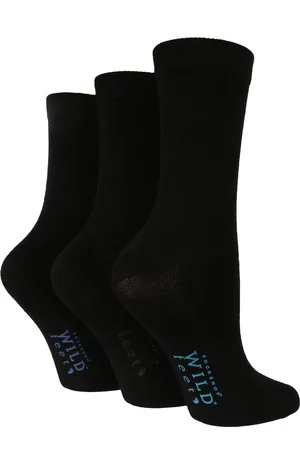 Wild Feet Womens Wild Feet - 3 Pack Ladies Breathable Plain Bamboo Socks for Summer - Viscose - Size UK 4-6.5