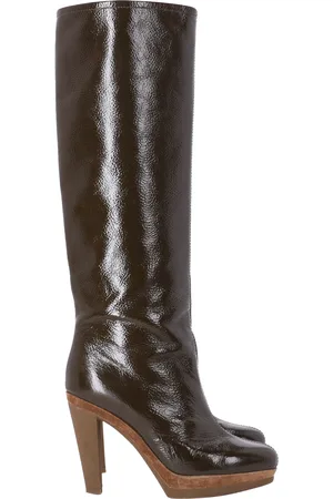 Sergio Rossi Pre-owned Womens Knee-High Heeled Boots in Patent Leather - Size 36.5 EU/IT