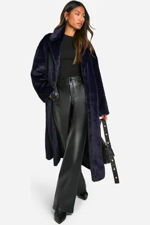 Boohoo Womens Luxe Two Tone Faux Fur Coat - - Size 8 UK