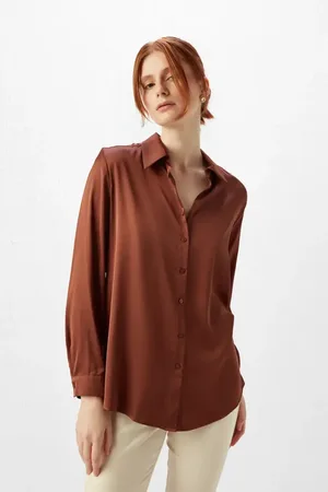 Gusto Womens Satin Shirt in - Size Small