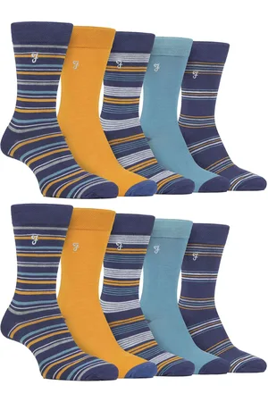 Farah Mens 10 Pair Multi-Pack Bright Bamboo Socks - - Size UK 6-11