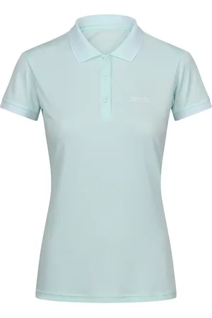 Regatta Womens/Ladies Remex II Polo Neck T-Shirt (Bleached Aqua Solid) - - Size 10 UK