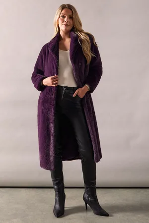 wallis Womens Midi Faux Fur Coat - - Size 10 UK