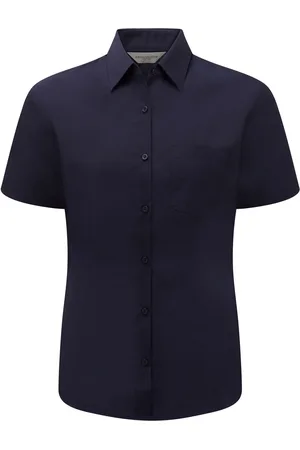 Russell Athletic Collection Womens/Ladies Poplin Easy-Care Short-Sleeved Formal Shirt (French ) - Size 2XL
