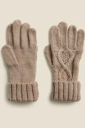 Sosandar Womens Kelly Stone Cable Knit Gloves - - One Size