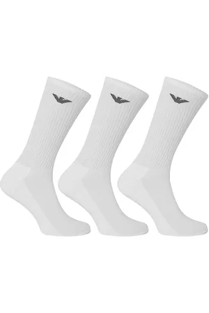 Emporio Armani CC300 Mens Crew Socks Everyday Sports Cotton 3 Pack Trainer - - One Size