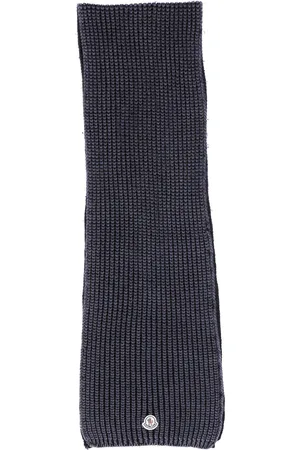 Moncler Pre-owned Mens Knitted Scarf in Navy Blue Wool Wool (archived) - One Size