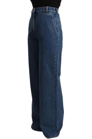 GCDS WoMens Cotton High Waist Wide Leg Boot Cut Denim Jeans - Size 28 (Waist)