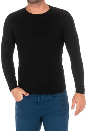 Kisses and Love Mens Long-sleeved T-shirt with half-high collar 1625-H man - - Size Small