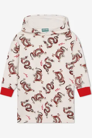 Kenzo Girls Hooded Dragon Dress in - Size 10Y