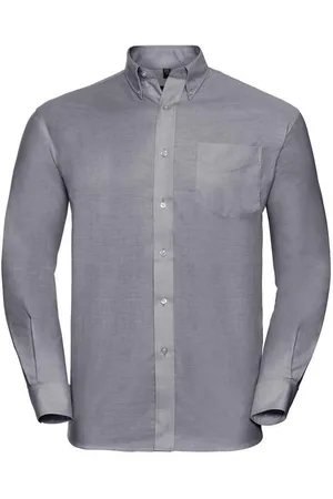 Russell Athletic Collection Mens Oxford Easy-Care Long-Sleeved Formal Shirt - Size 15 inch