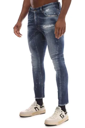 Dsquared2 Mens Tidy Biker Skinny-Fit Jeans in Cotton - Size 36W/32L