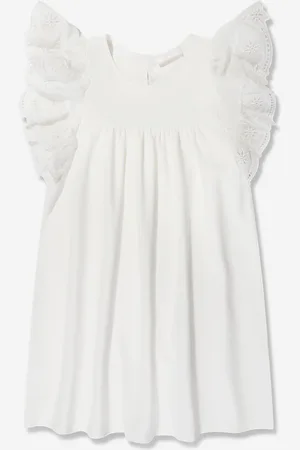 Chloé Chloé Girls Ruffle Dress in White - - Size 10Y