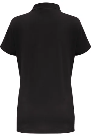 Asquith Womens/Ladies Short Sleeve Contrast Polo Shirt (Black/ Orange) - Cotton - Size X-Small