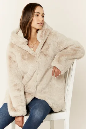Gini London Womens Hooded Faux Fur Jacket - - Size Small/Medium