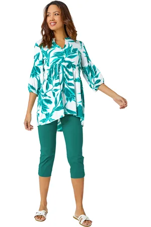 Roman Womens Palm Print Tunic Overshirt - - Size 10 UK