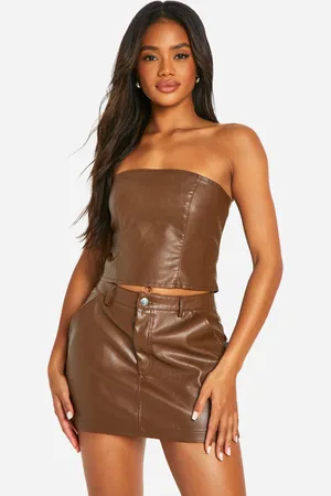 Boohoo Womens Faux Leather Mini Skirt - - Size 6 UK