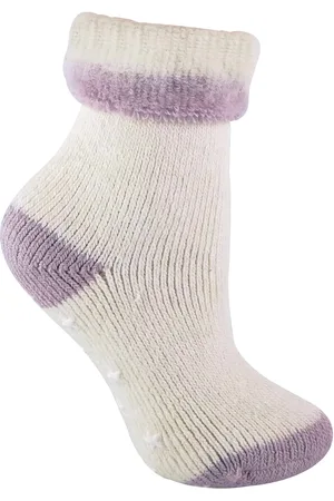 Sock Snob Womens Ladies Alpaca Wool Blend Thermal Slipper Bed Socks with Grippers - - Size 4-6.5