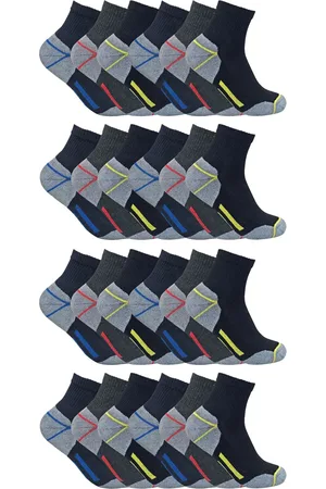 Sock Snob 24 Pairs Mens Multipack Ultimate Cotton Rich Work Ankle Socks - - Size UK 6-11