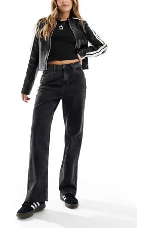 Urban Revivo Womens straight leg jeans in dark grey - - Size Large