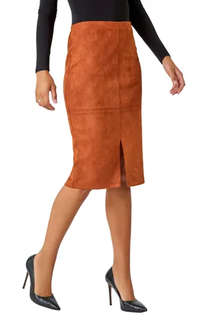 Roman Womens Suedette Pencil Stretch Skirt - - Size 20 UK