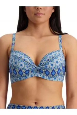 Moontide Womens Swimwear Cross Front Bikini Top - Polyamide - Size 32F