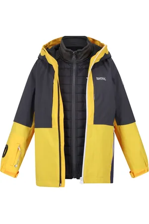 Regatta Kids Unisex Childrens/Kids Hydrate VIII 3 In 1 Waterproof Jacket (California Yellow/Seal Grey) - - Size 14Y