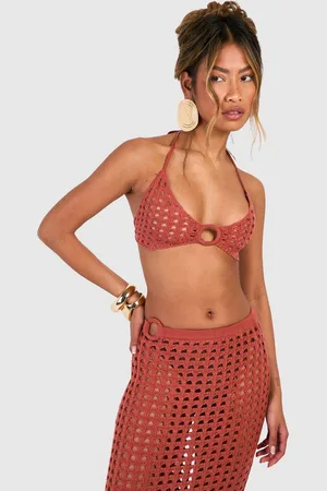 Boohoo Womens O Ring Crochet Bralet - - Size Large