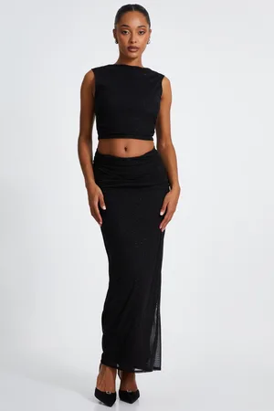 Quiz Womens Glitter Mesh Midaxi Skirt - Size 10 UK