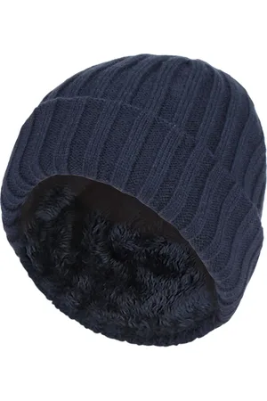Heat Holders Boys Every Day Casual Wear Ribbed Turnover Winter Hat for Kids - - Size 7-10Y
