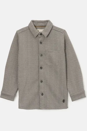 Angel & Rocket Boys Henry Herringbone Textured Shirt - Size 8Y