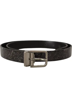 Dolce & Gabbana Mens Goccia Glitter Patent Leather Buckle Vernice Belt - Size 90 cm