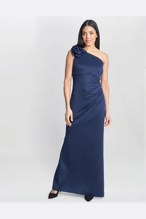 Gina Bacconi Womens Agatha 3D Flower Detailed One Shoulder Maxi Dress - - Size 16 UK