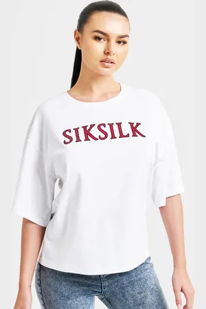 SikSilk Womens Sparkle Boxy Cropped T-Shirt in Cotton