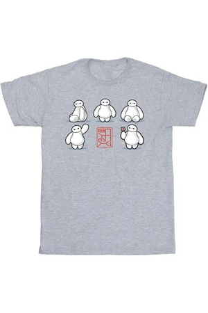 Disney Mens Big Hero 6 Baymax Many Poses T-Shirt (Sports Grey) - - Size Large