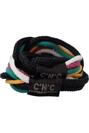 Costume National WoMens Multicolor Rope Leather Rustic Hook Buckle Belt - Fabric - Size 90 cm
